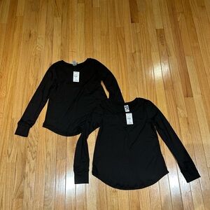 NWT Erge Two Kids Black Long Sleeve Tops Size Medium